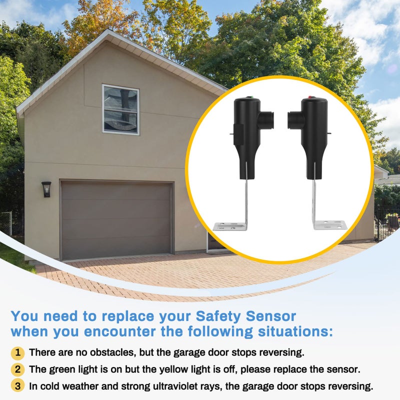 Vanesa Garage Door Sensors for Genie/Overhead  Garage Door Sensor GSTB-R STB-BL Compatible with Genie/Overhead Garage Door Opener Made After 1993  Item Includes Two Sensors (Receiving&Sending) - Image 3
